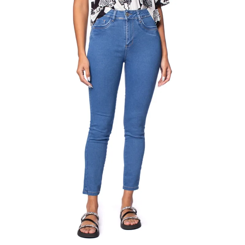 Calça Jeans Feminina Sawary Skinny Levanta Bumbum Azul - 40