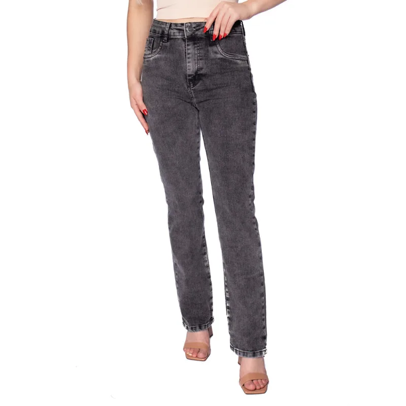 Calça Jeans Feminina Sawary Reta Preto - 40