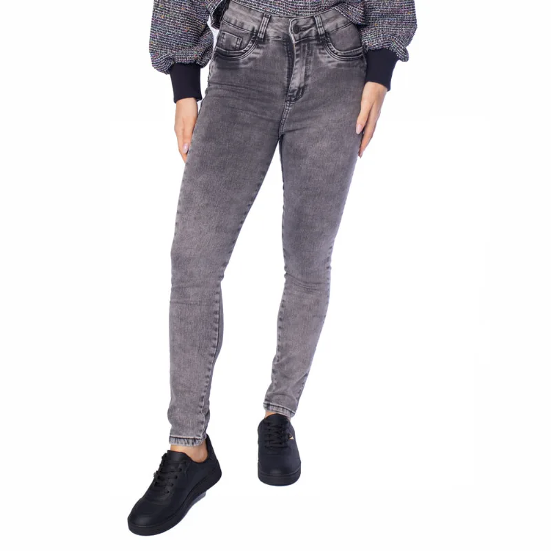 Calça Feminina Sawary Jeans Skinny Levanta Bumbum Preto - 46