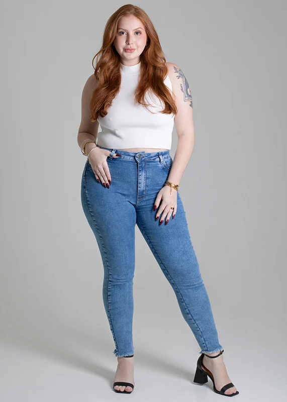 Calça Jeans Sawary Plus Size - 279219 AZUL AZUL / 54