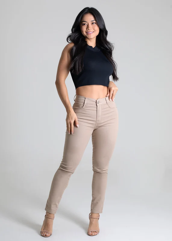 Calça Sarja Sawary Skinny - 278784 BEGE BEGE / 34