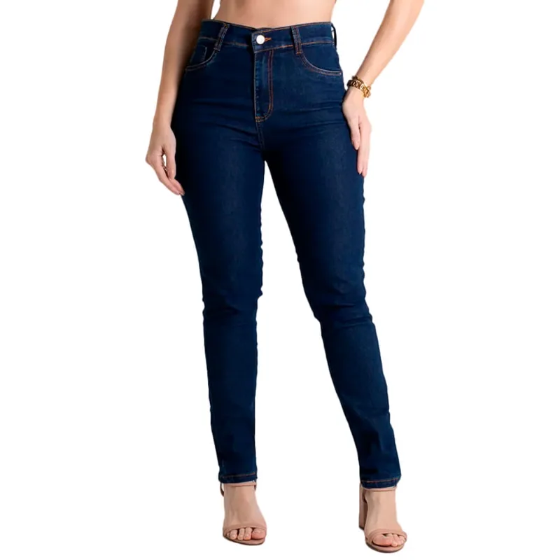 Calça Jeans Feminina Sawary Hot Pants Azul Escuro - 44