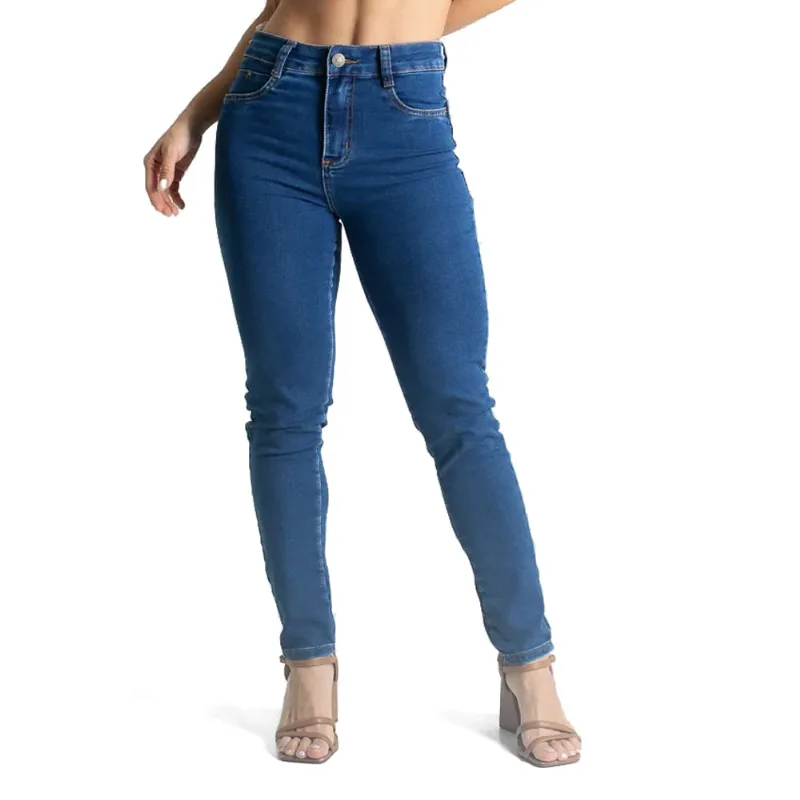 Calça Jeans Feminina Sawary Push Up Azul Escuro - 42