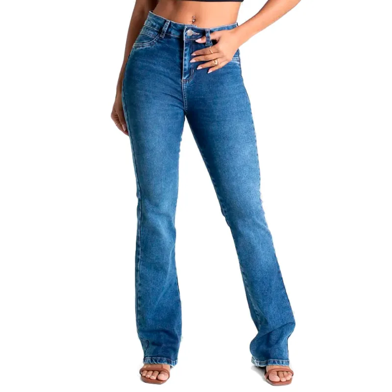 Calça Jeans Feminina Sawary Levanta Bumbum Azul Mescla - 38
