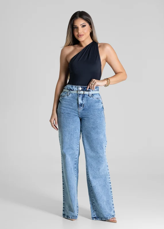 Calça Jeans Sawary Wide Leg - 281147 AZUL AZUL / 46