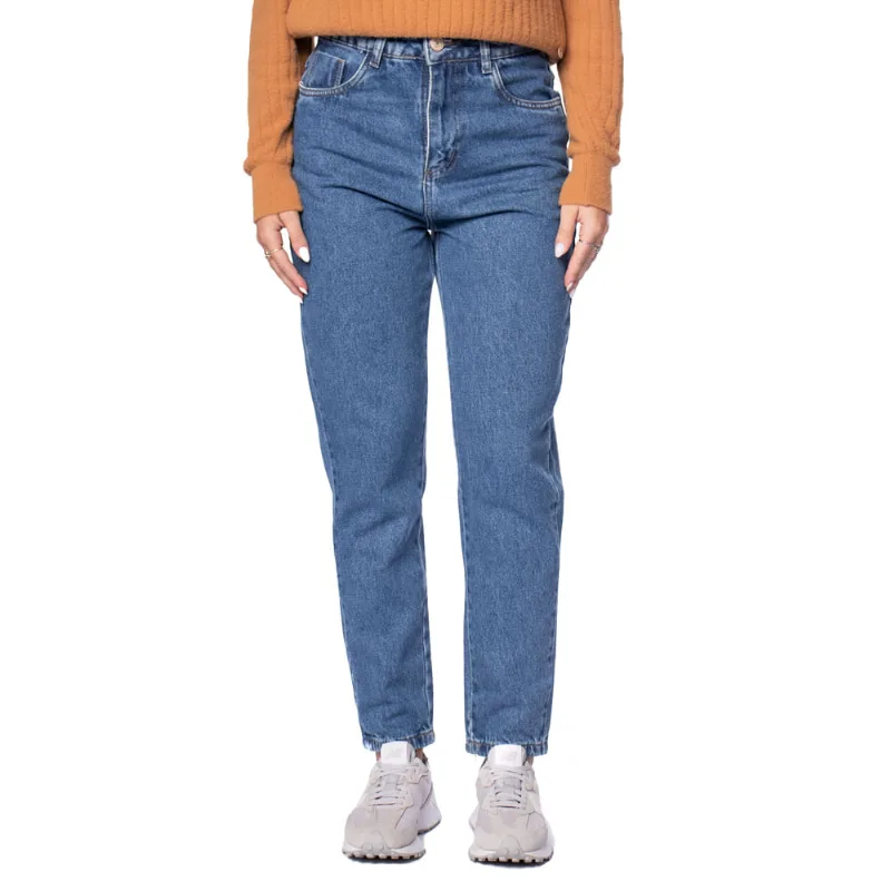Calça Jeans Feminina Sawary Mom Azul - 40