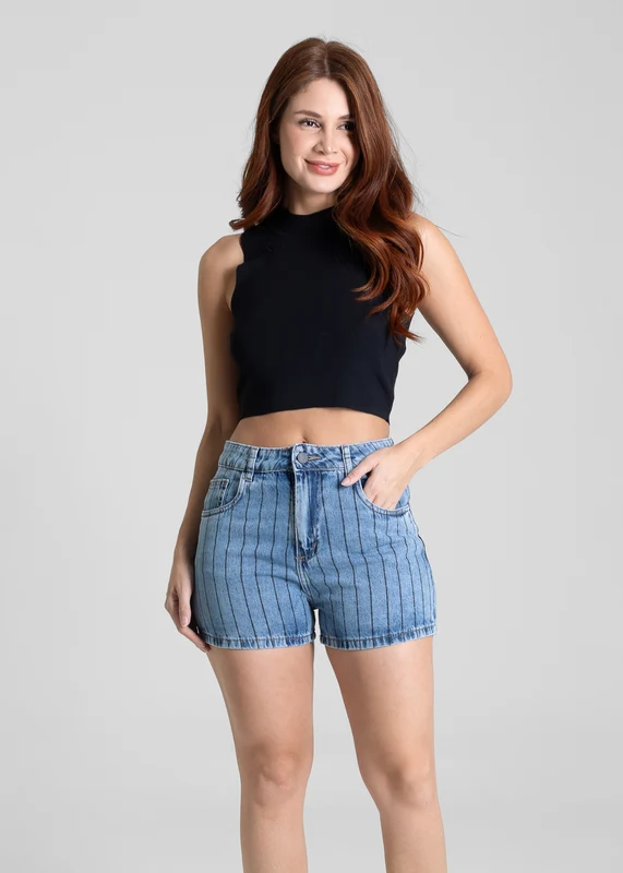 Shorts Jeans Listrado Sawary - 281707 AZUL AZUL / 38