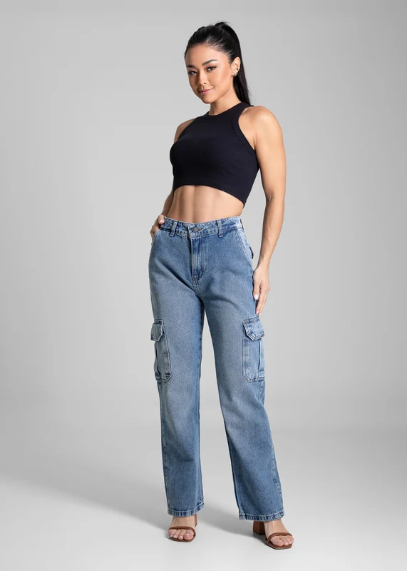 Calça Jeans Sawary Reta Petit - 280858 AZUL AZUL / 38