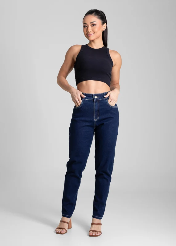Calça Jeans Sawary Mom - 281262 AZUL AZUL / 44