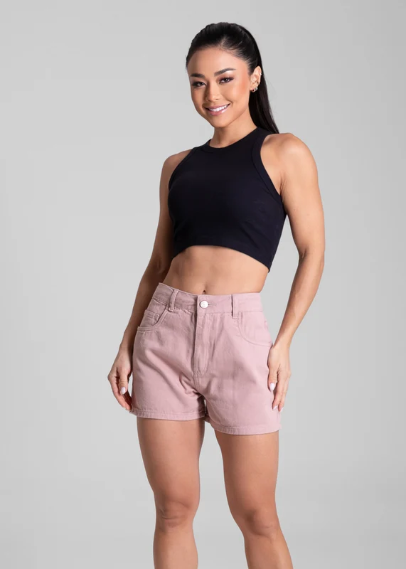 Shorts Sarja Sawary Candy Color - 281846 ROSA ROSA / 38