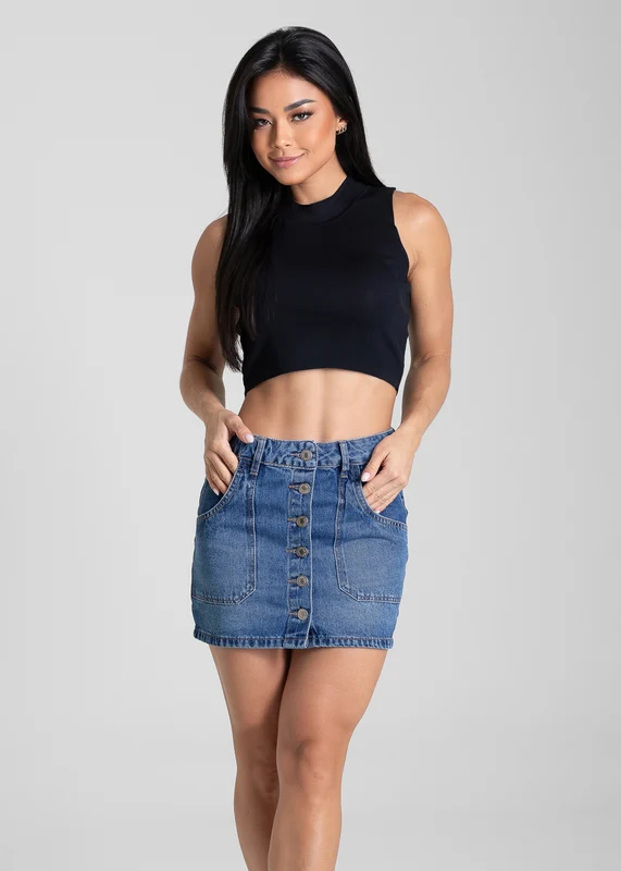 Saia Mini Jeans Sawary - 281988 AZUL AZUL / 42