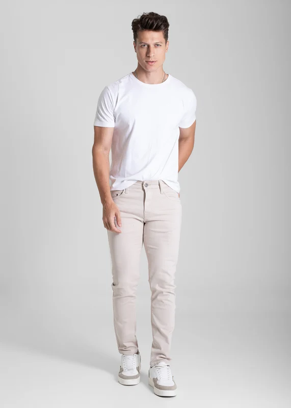 Calça Sarja Sawary Slim - 282098 BEGE BEGE / 48