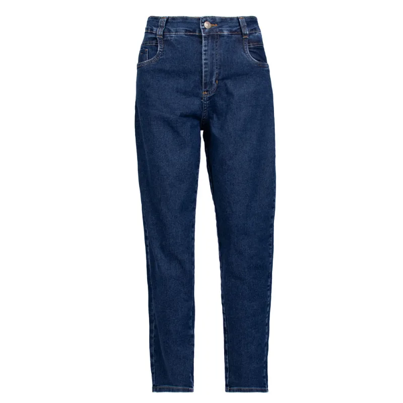 Calça Jeans Feminina Sawary Mom Clássica Azul Escuro - 42