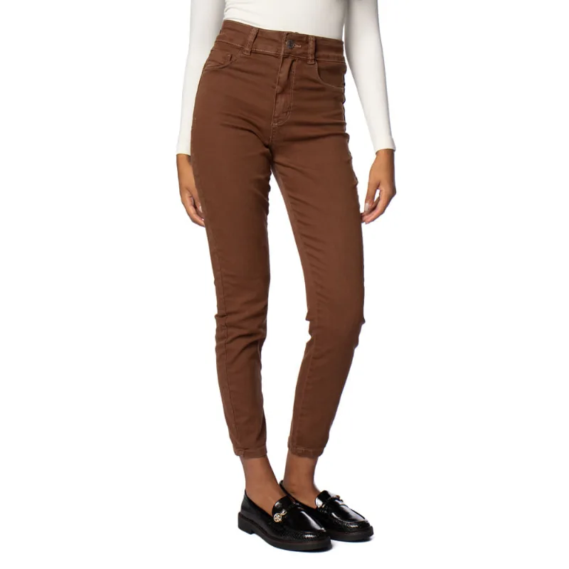 Calça Feminina Sawary Push Up Sarja Marrom - 42
