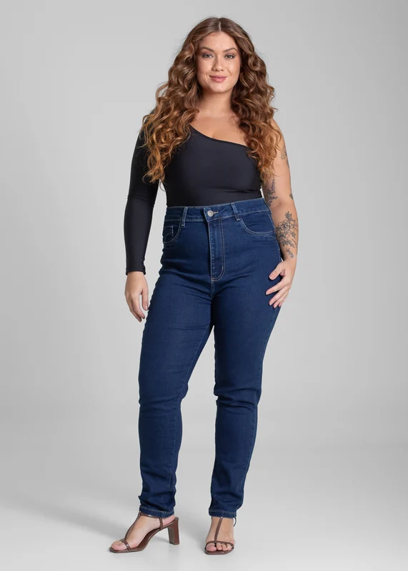 Calça Jeans Sawary Cigarrete Plus Size - 282088 AZUL AZUL / 52