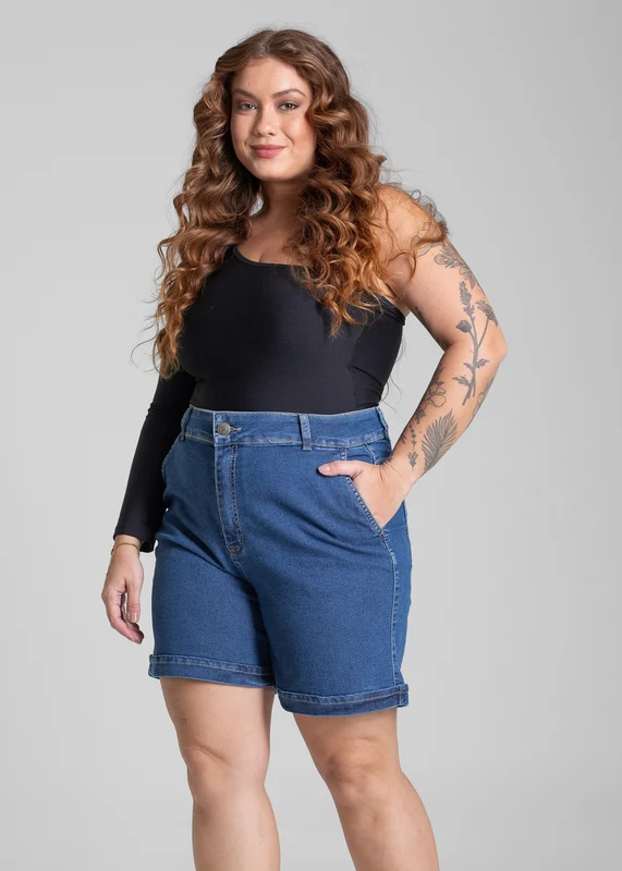 Shorts Jeans Sawary Plus Size - 282089 AZUL AZUL / 50