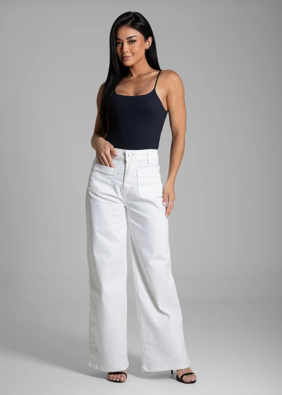 Calça Sarja Sawary Wide Leg Petit - 282401 PT PT / 46
