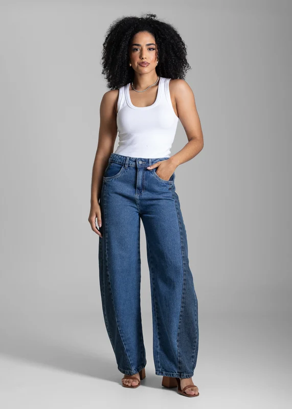 Calça Jeans Sawary Balloon - 282749 AZUL AZUL / 40
