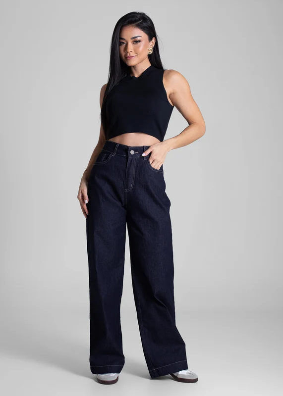 Calça Jeans Sawary Wide Leg Petit - 283068 AZUL AZUL / 42