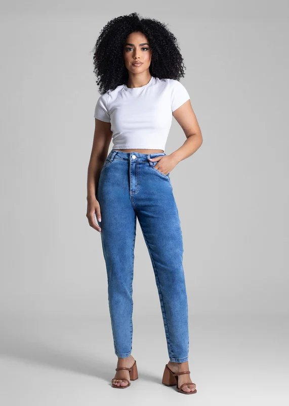 Calça Jeans Sawary Mom - 283161 AZUL AZUL / 34