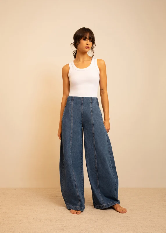 Calça Jeans Sawary Balloon - 282491 AZUL AZUL / 38