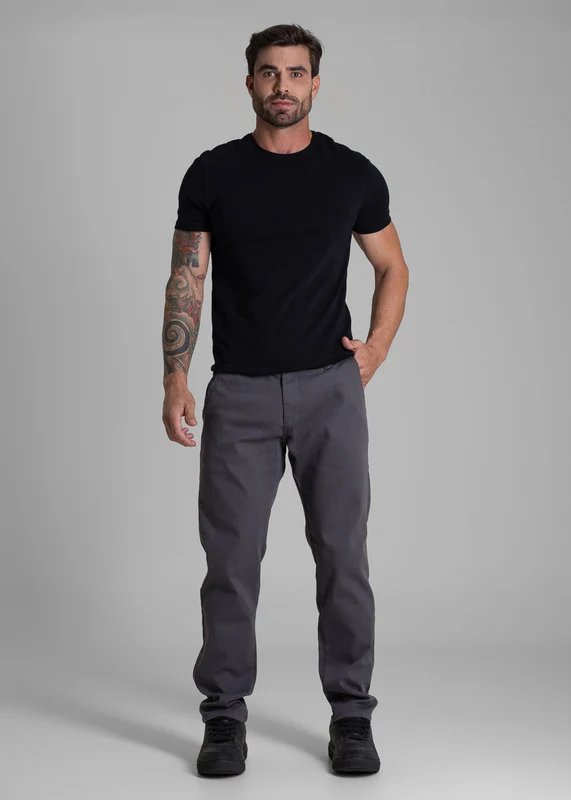 Calça Sarja Sawary Slim - 282876 CINZA CINZA / 48