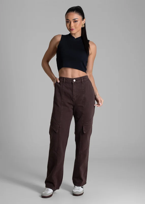 Calça Sarja Sawary Reta Petit - 283013 MARROM MARROM / 40