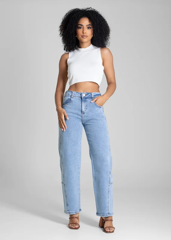 Calça Jeans Sawary Barrel - 282886 AZUL AZUL / 34