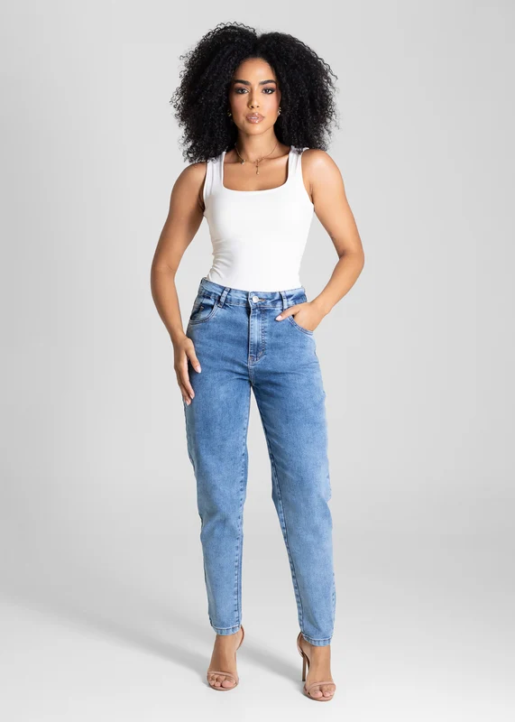 Calça Jeans Sawary Mom - 283413 AZUL AZUL / 40