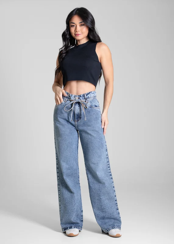 Calça Jeans Sawary Wide Leg Petit - 283422 AZUL AZUL / 36