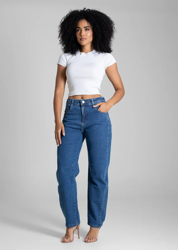 Calça Jeans Sawary Barrel - 283060 AZUL AZUL / 36