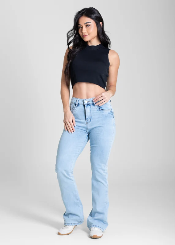 Calça Jeans Sawary Boot Cut Petit - 283522 AZUL AZUL / 40