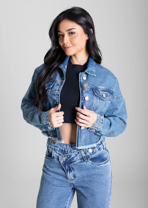 Jaqueta Jeans Sawary - 283251 AZUL AZUL / M