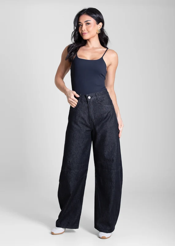 Calça Jeans Sawary Balloon Petit - 283568 PRETO PRETO / 36