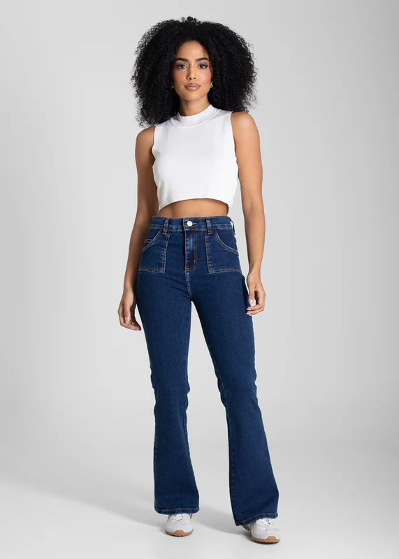 Calça Jeans Sawary Boot Cut Petit - 283499 AZUL AZUL / 38
