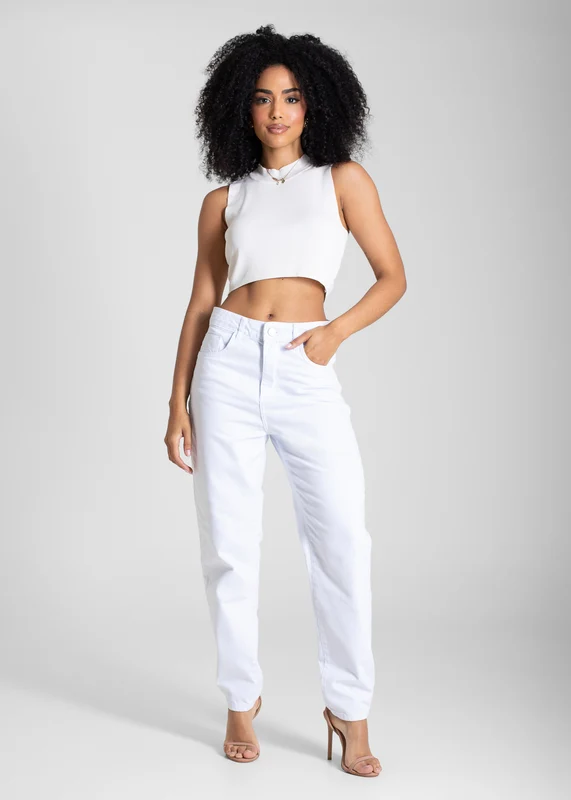 Calça Sarja Sawary Mom - 283646 BRANCO BRANCO / 38