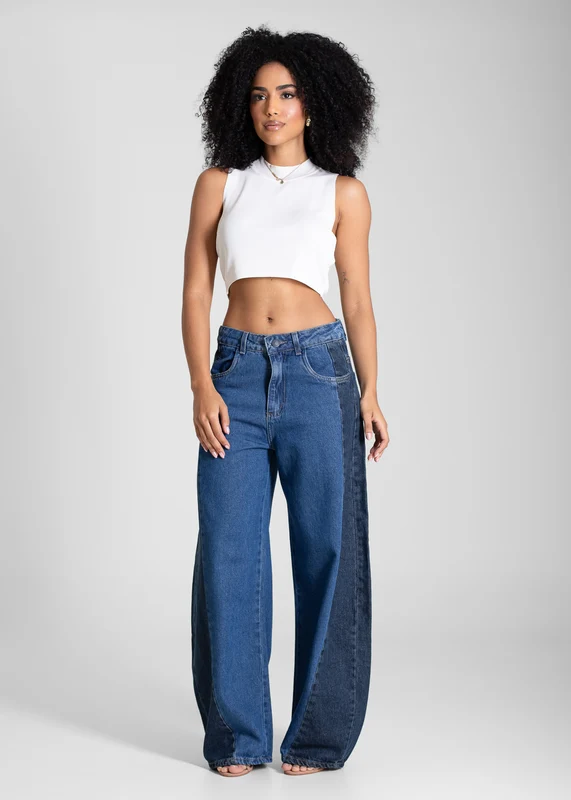 Calça Jeans Sawary Balloon - 283292 AZUL AZUL / 44