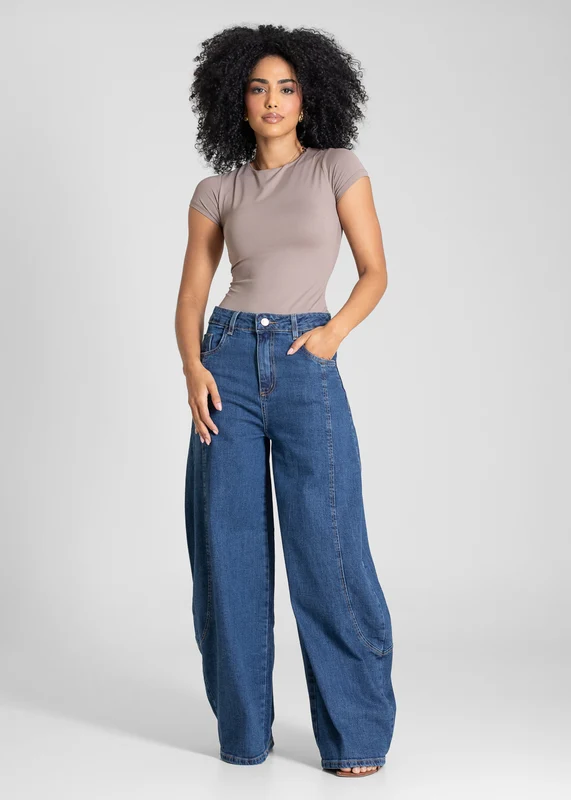 Calça Jeans Sawary Balloon - 283464 AZUL AZUL / 42