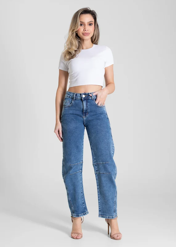 Calça Jeans Sawary Barrel - 282704 AZUL AZUL / 38