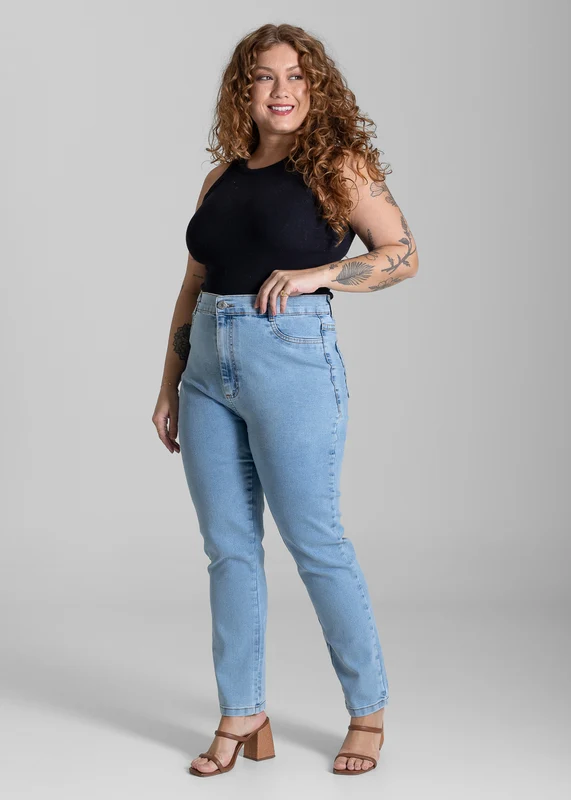 Calça Jeans Sawary Cigarrete Plus Size - 283934 AZUL AZUL / 50