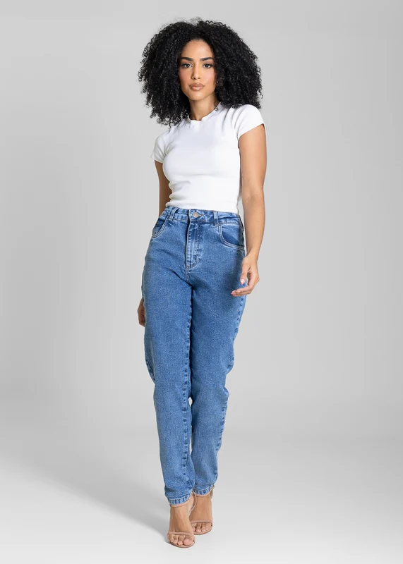 Calça Jeans Sawary Mom - 283362 AZUL AZUL / 34