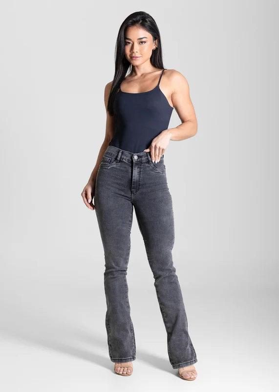 Calça Jeans Sawary Boot Cut - 284042 PRETO PRETO / 36