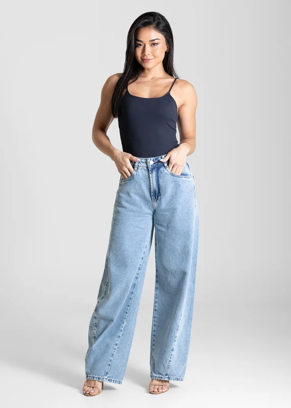 Calça Jeans Sawary Barrel - 283790 AZUL AZUL / 40