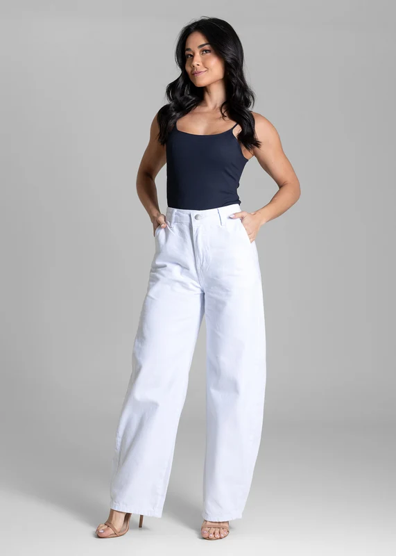 Calça Sarja Sawary Balloon - 283654 BRANCO BRANCO / 36