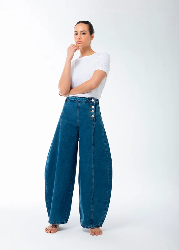 Calça Jeans Sawary Balloon - 283543 AZUL AZUL / 36