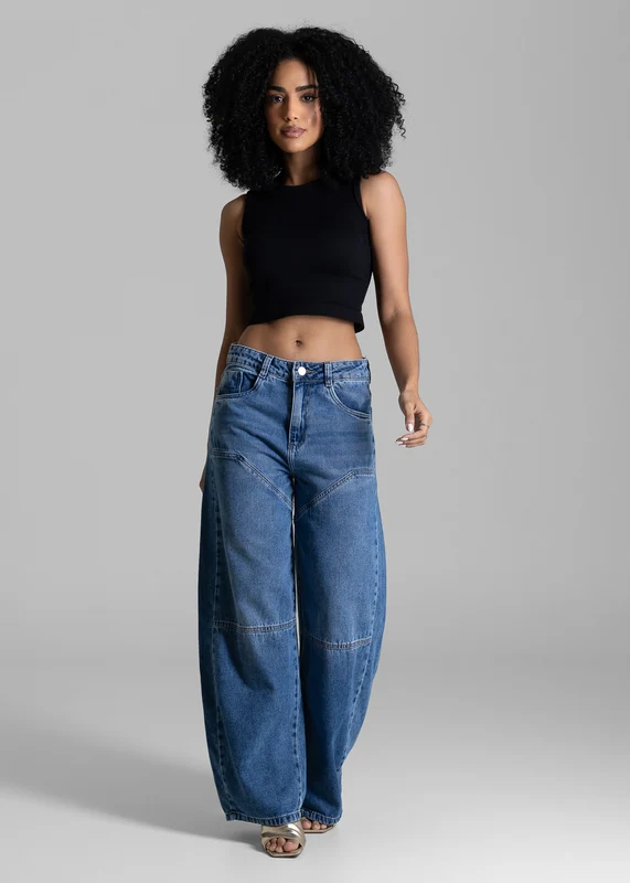 Calça Jeans Sawary Balloon - 283791 AZUL AZUL / 36