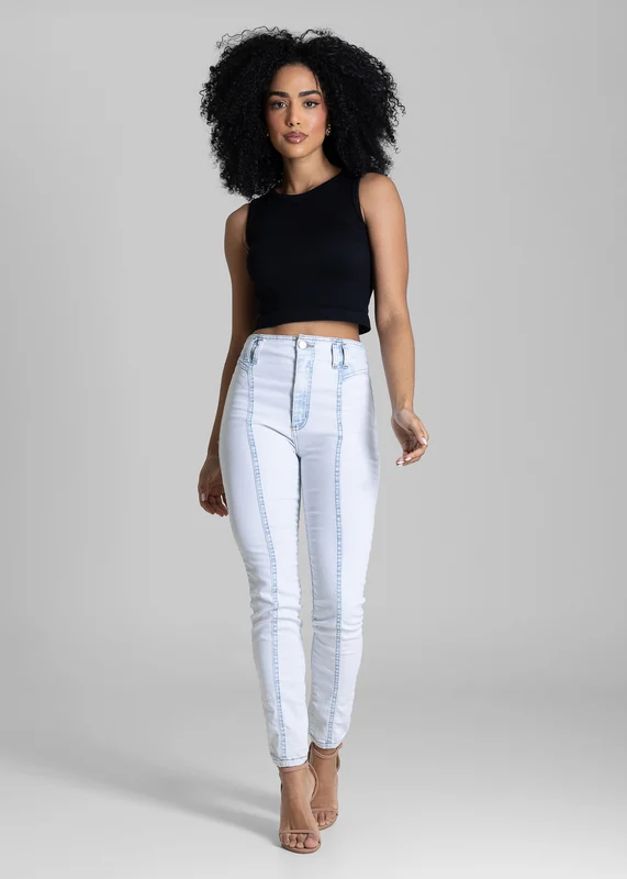 Calça Jeans Sawary Cigarrete - 284153 AZUL AZUL / 44