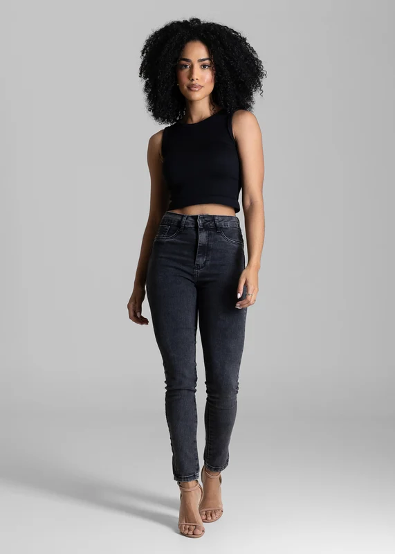 Calça Jeans Sawary Push Up - 284109 PRETO PRETO / 36