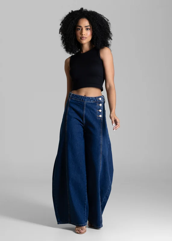 Calça Jeans Sawary Balloon - 283726 AZUL AZUL / 38