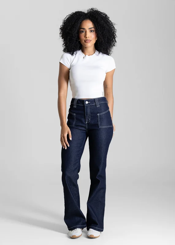 Calça Jeans Sawary Boot Cut Petit - 283912 AZUL AZUL / 40